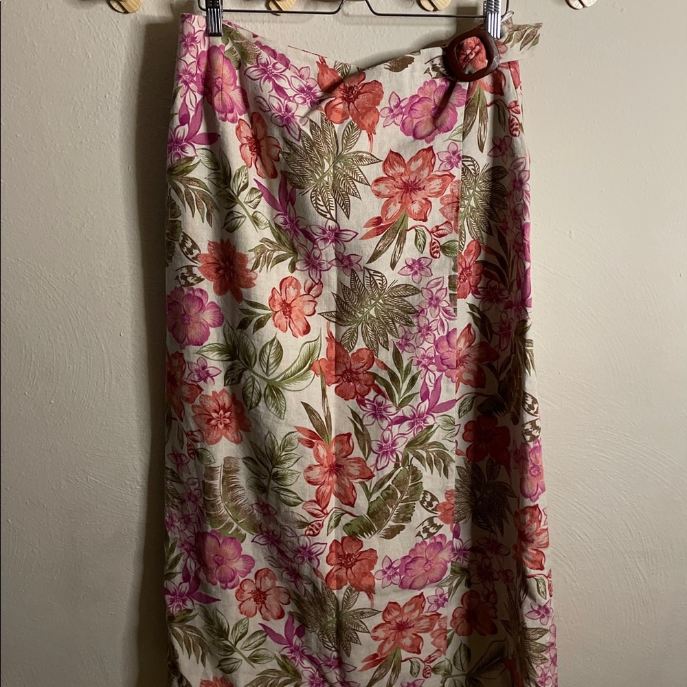 Vintage floral midi skirt